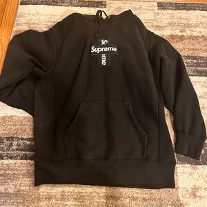 Supreme Black Hoodie Cross box logo